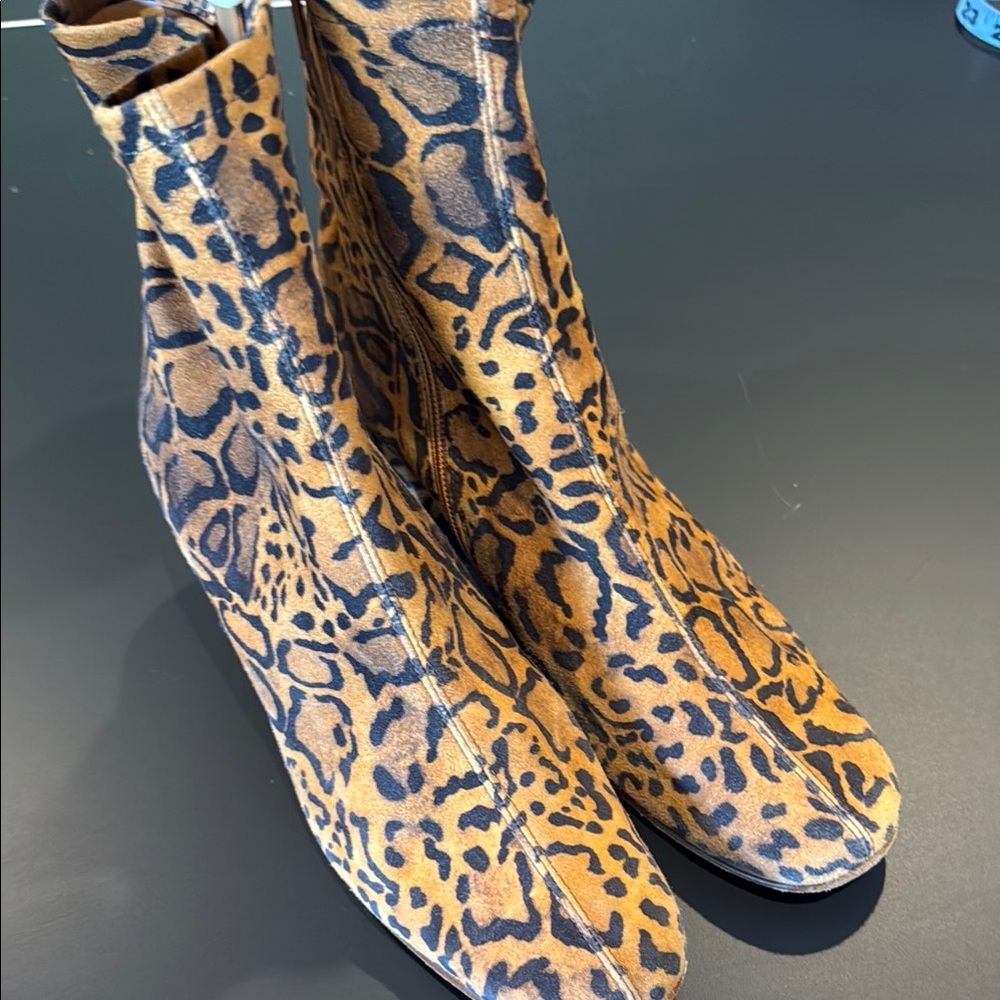 By Far Sofia Booties suede Leopard Print
